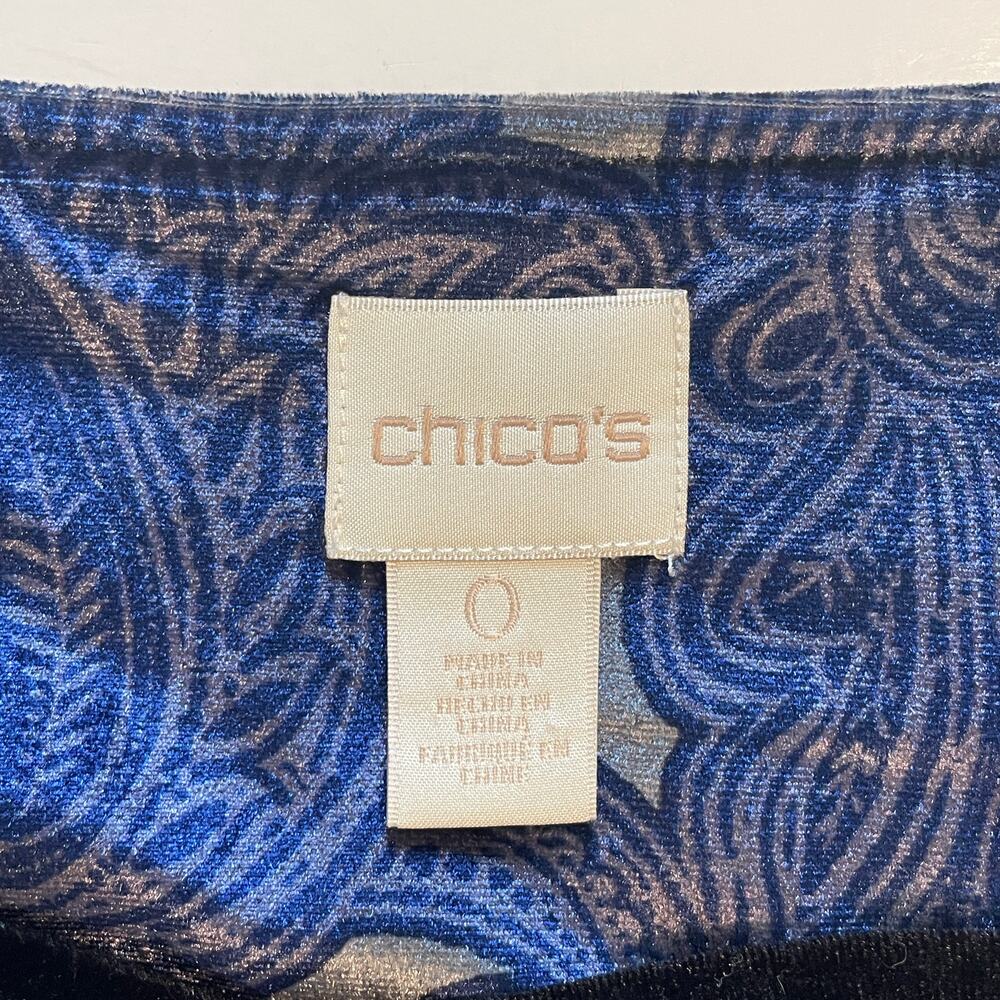 Chico's Midnight Paisley Patchwork Tunic Size 0 (… - image 7